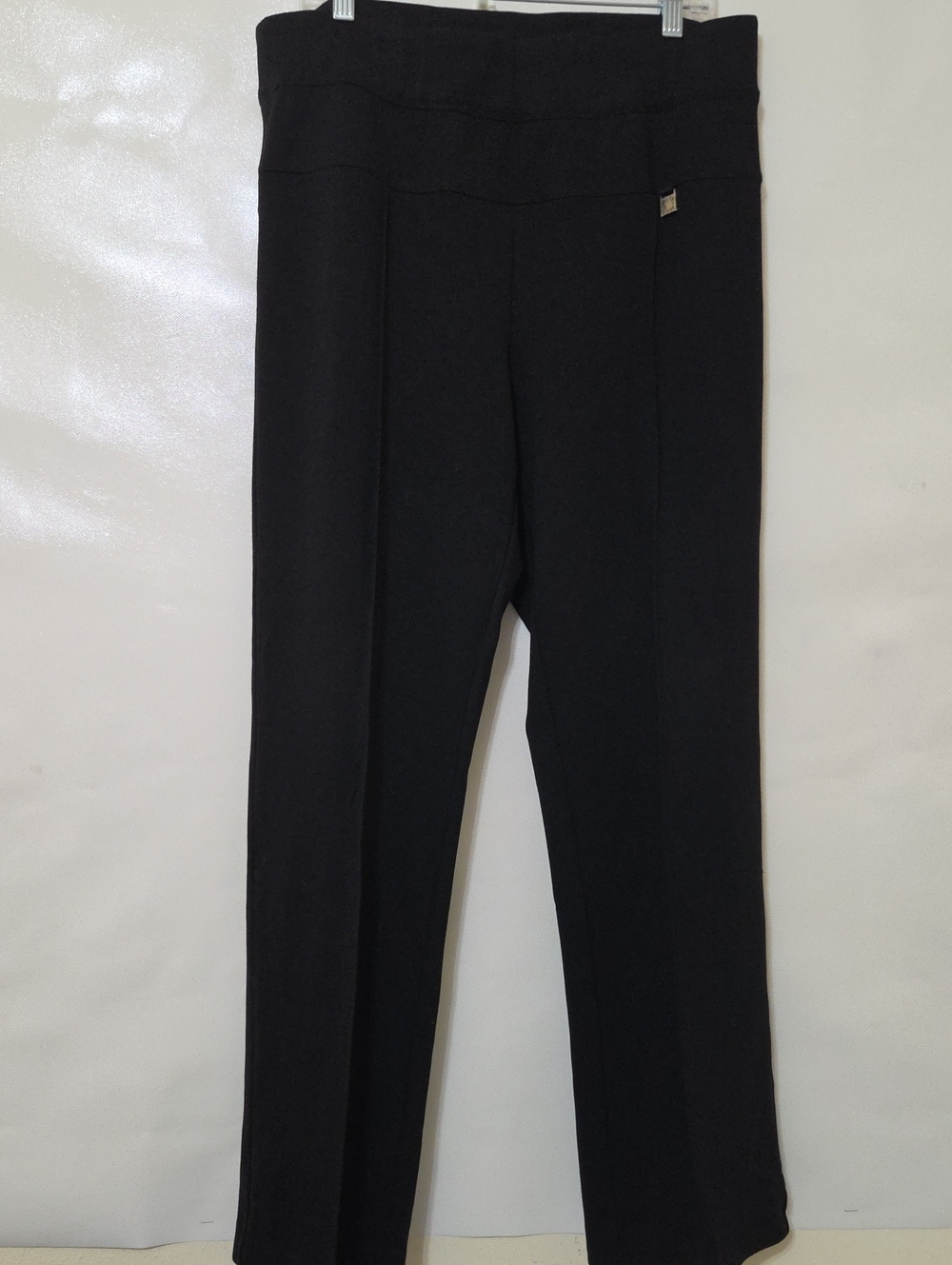 Anne Klein Women's Black Pull-On Stretch Straight Leg Pants - Size XL